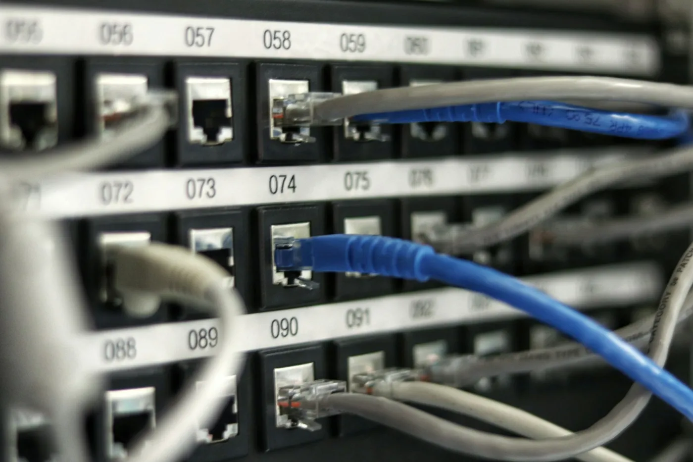 Network patch panel with ethernet cables